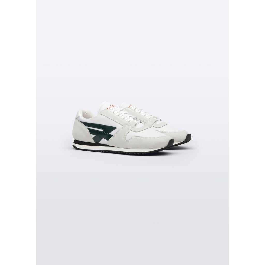 Sneakers Blanches En Cuir Et Nylon - Blanc - Logo Vert