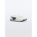 Sneakers Blanches En Cuir Et Nylon - Blanc - Logo Vert