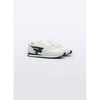 Sneakers Blanches En Cuir Et Nylon - Blanc - Logo Vert