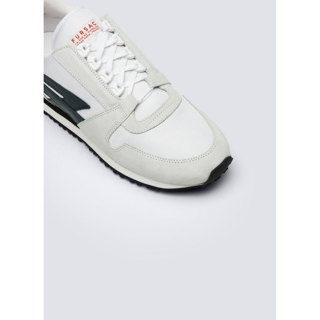 Sneakers Blanches En Cuir Et Nylon - Blanc - Logo Vert
