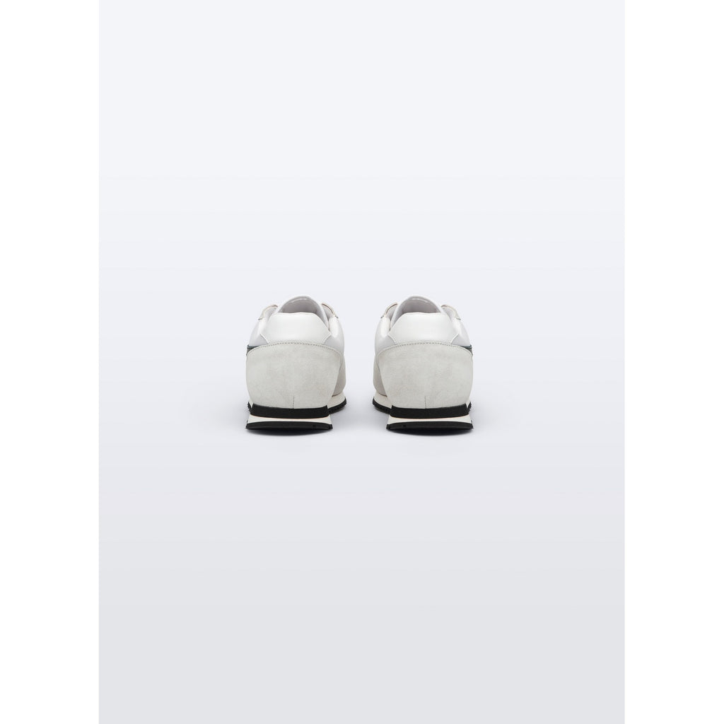 Sneakers Blanches En Cuir Et Nylon - Blanc - Logo Vert