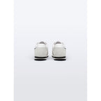 Sneakers Blanches En Cuir Et Nylon - Blanc - Logo Vert