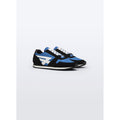 Sneakers En Cuir Et Nylon - Bleu Et Noir - Logo Blanc