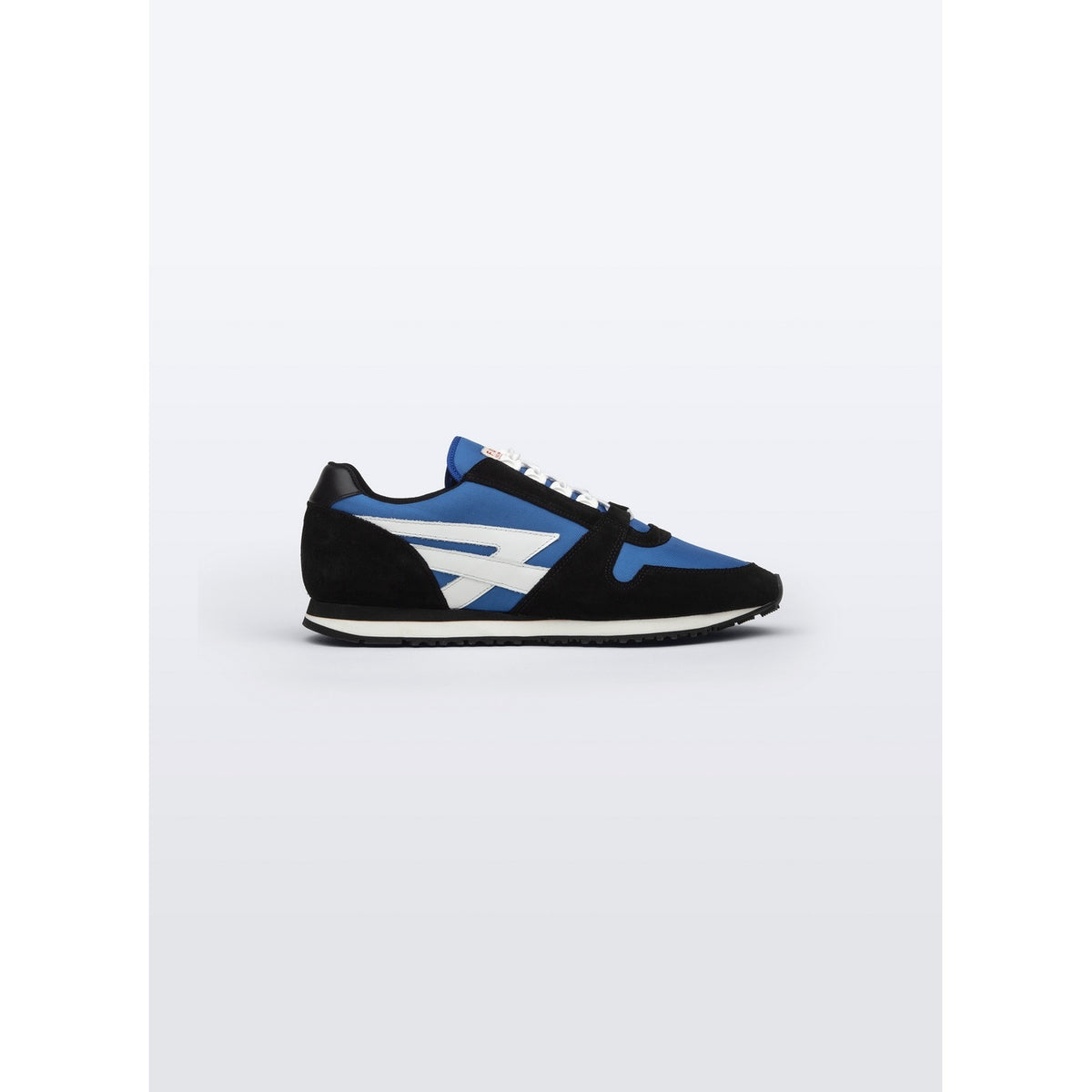 Sneakers En Cuir Et Nylon - Bleu Et Noir - Logo Blanc
