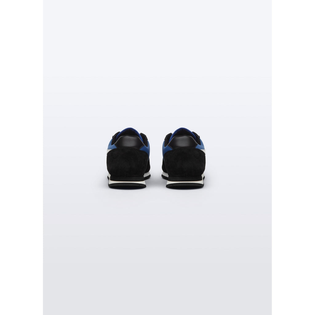 Sneakers En Cuir Et Nylon - Bleu Et Noir - Logo Blanc
