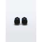Sneakers En Cuir Et Nylon - Bleu Et Noir - Logo Blanc