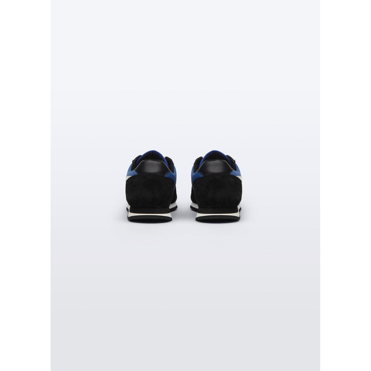 Sneakers En Cuir Et Nylon - Bleu Et Noir - Logo Blanc
