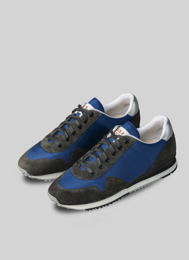 Fursac - Sneakers En Daim Et Nylon Bleues Et Grises - Faience