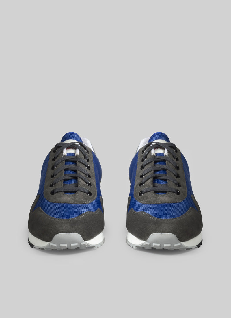 Fursac - Sneakers En Daim Et Nylon Bleues Et Grises - Faience
