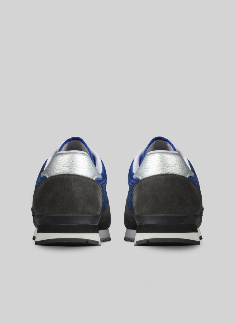 Fursac - Sneakers En Daim Et Nylon Bleues Et Grises - Faience