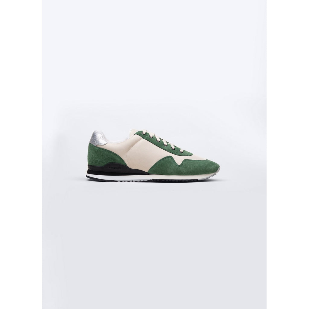 Fursac - Sneakers En Daim Et Nylon - Vert Bouteille - Homme