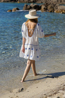 Robe Alice Embroidered White