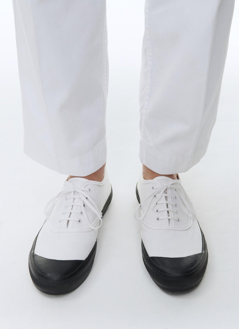 Fursac - Tennis Blanches En Toile De Coton - Blanc - Homme
