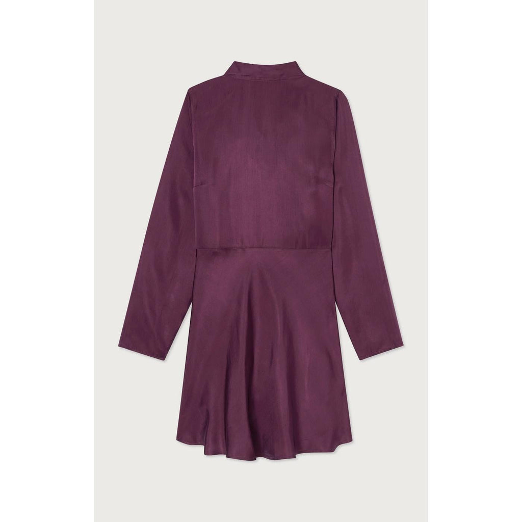 Vestido corto de cuello alto - Uva - Mujer