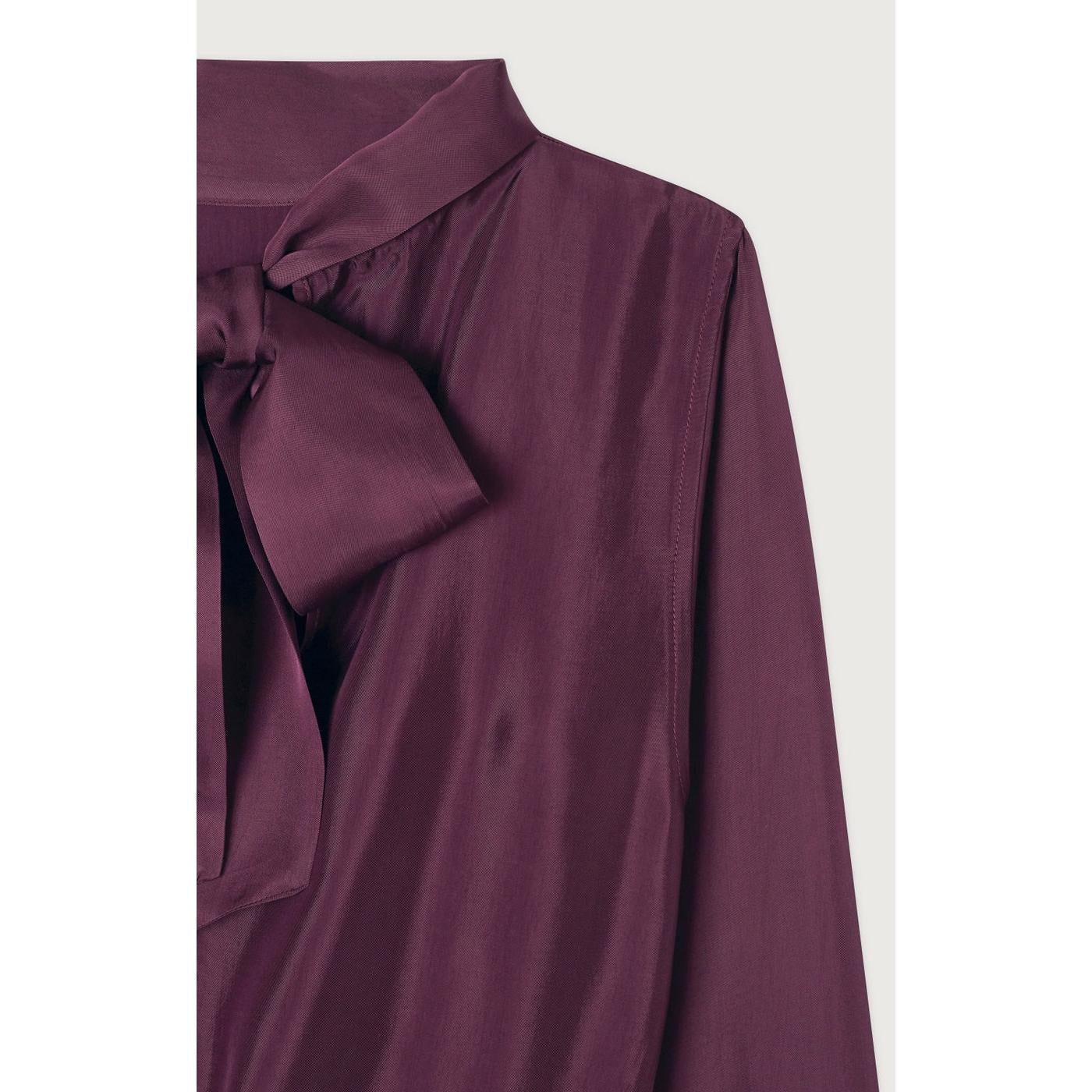 Vestido corto de cuello alto - Uva - Mujer