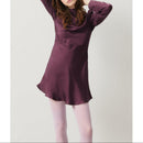Short Dress with Stand Collar - Grape - Women