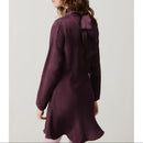 Short Dress with Stand Collar - Grape - Women