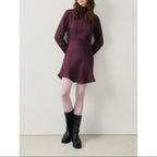 Vestido corto de cuello alto - Uva - Mujer