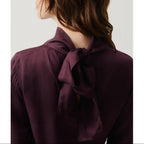 Vestido corto de cuello alto - Uva - Mujer
