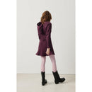 Short Dress with Stand Collar - Grape - Women