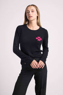 Pull Col Rond Lucky - Noir Rose