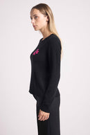 Pull Col Rond Lucky - Noir Rose