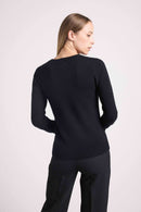 Pull Col Rond Lucky - Noir Rose