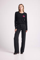 Pull Col Rond Lucky - Noir Rose