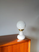 Lampe Globe En Opaline Blanc - 1960