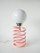 Lampe Ressort Ingo Maurer - Rose Bonbon - Globe Opalin - 1970