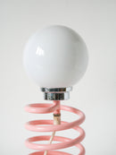 Lampe Ressort Ingo Maurer - Rose Bonbon - Globe Opalin - 1970