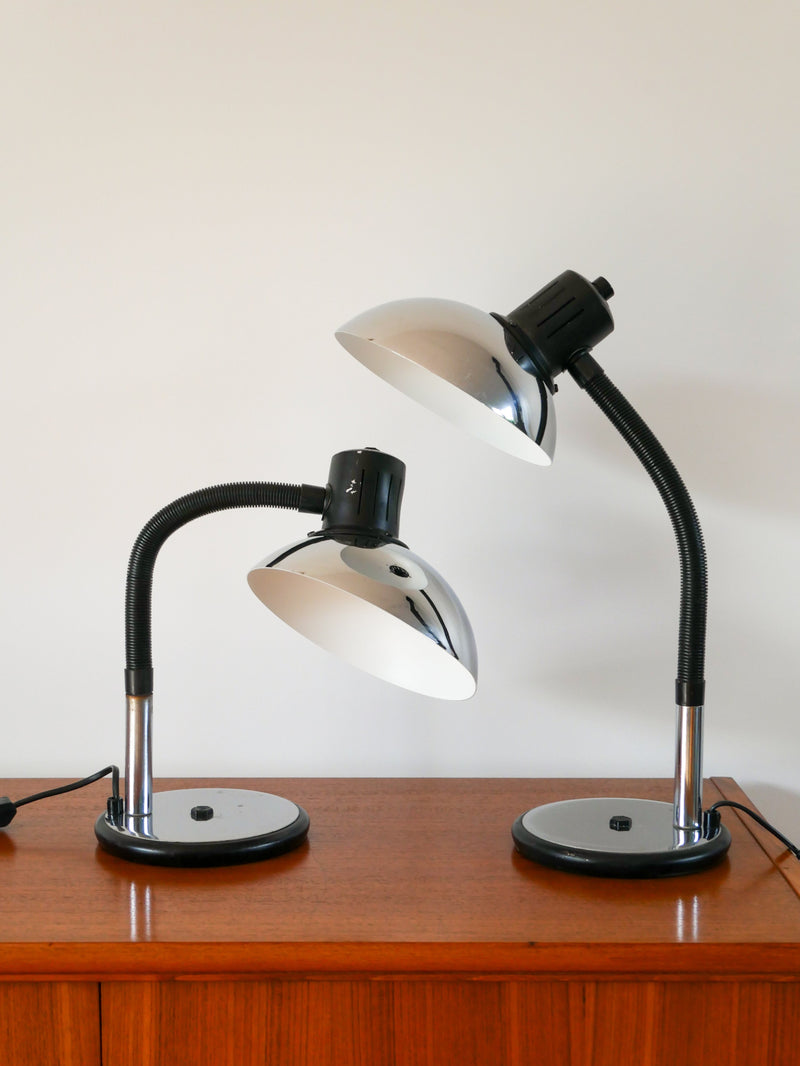 Lampe De Bureau Orientable En Métal Chromé - Aluminor - Design - 1970