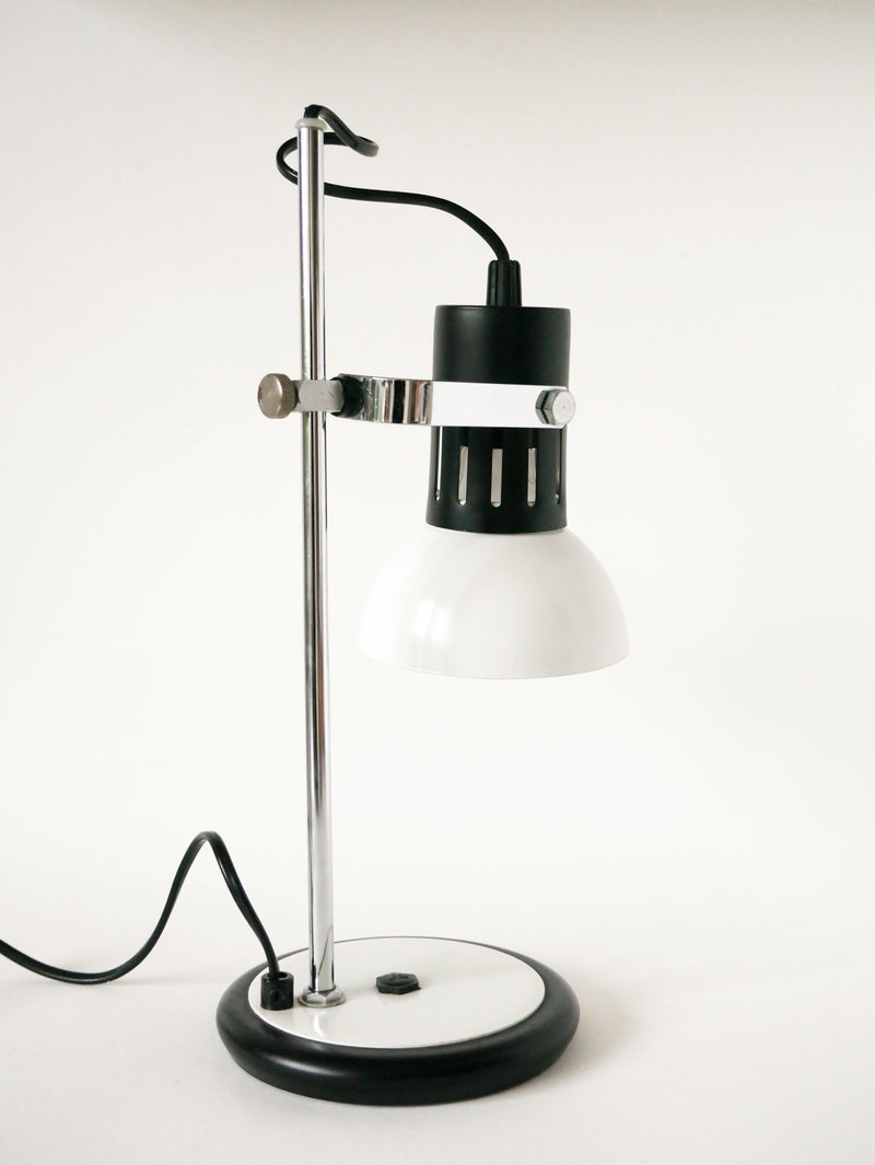 Lampe De Bureau Articulée En Métal Laqué Blanc - Pivotante - Design - 1970