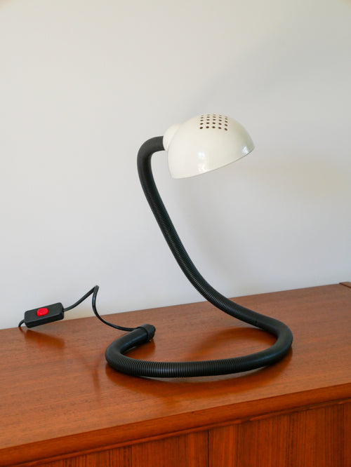 Lampe De Bureau, En Métal, Noir & Blanc, Cobra, 1980