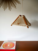 Suspension Scandinave En Bois Et Laine Made In Rda - Années 60-70