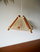 Suspension Scandinave En Bois Et Laine Made In Rda - Années 60-70