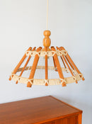 Suspension Scandinave En Bois Et Corde - 1960