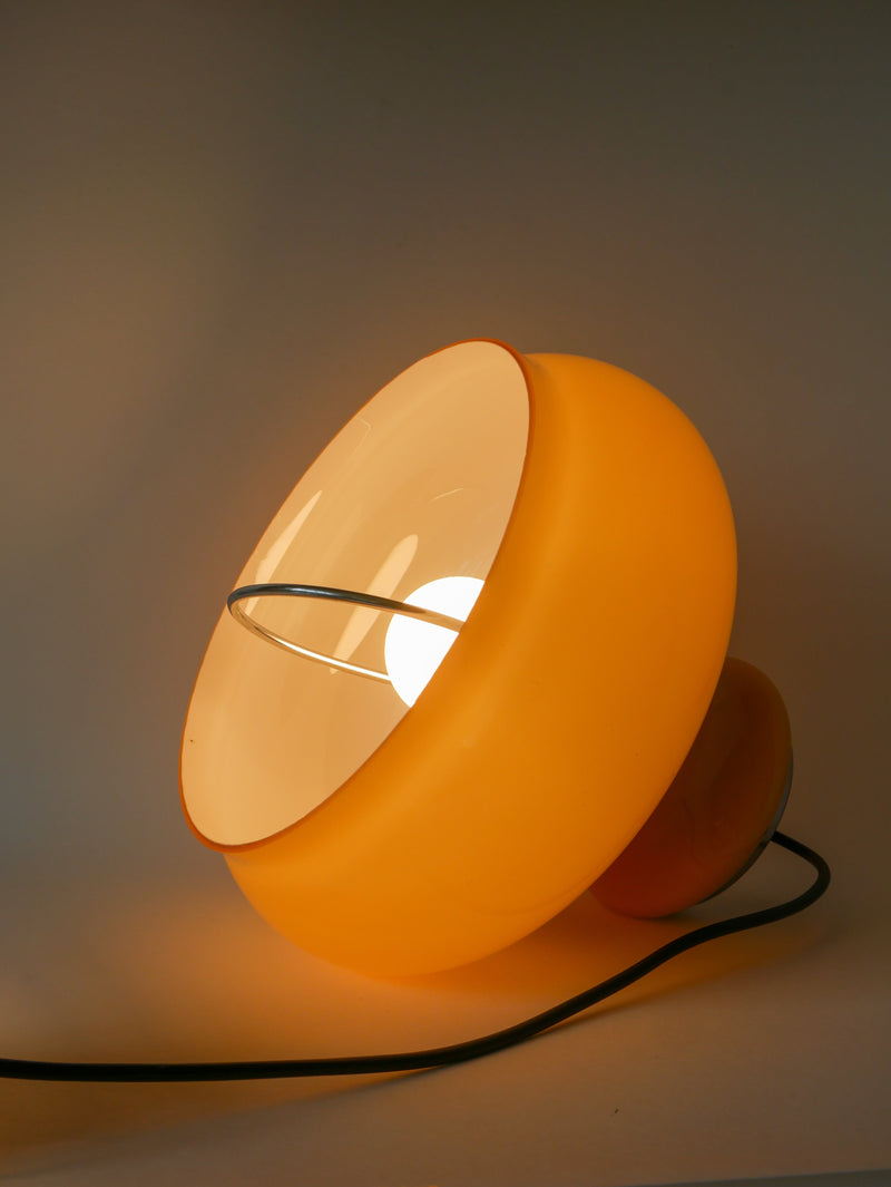 Suspension En Opaline Jaune Avec Arc En Métal - Design - 1970