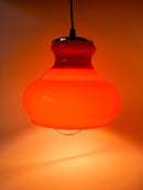 Suspension En Opaline Orange Avec Arc En Métal - Design - 1970