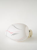 Suspension Ovale En Opaline Mat - Formes Libres - Blanc Noir Et Rouge - Design Scandinave - 1960