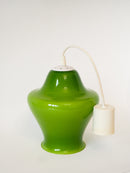 Suspension En Opaline - Vert Pomme - Mushroom - Design - 1970