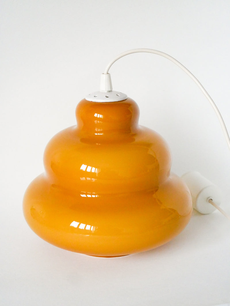 Suspension En Opaline - Jaune - Bubble - Design - 1970