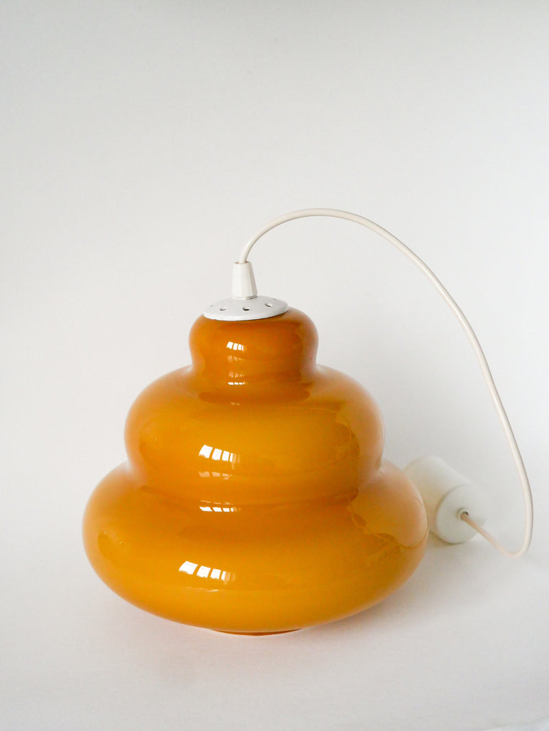 Suspension En Opaline - Jaune - Bubble - Design - 1970