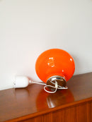 Suspension En Opaline Et Chrome - Orange - Design - 1970