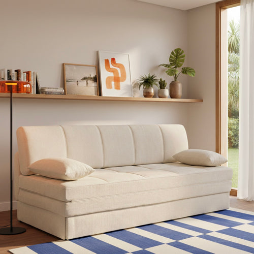 Luma - Banco de 3 plazas - Tela de chenilla beige