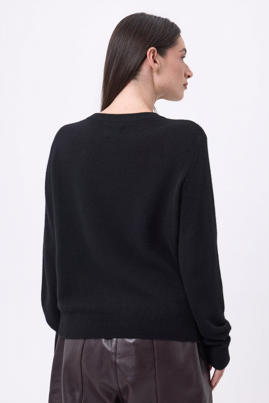Gilet Col Rond Oversize Boutons Dorés Lume - Noir - Femme