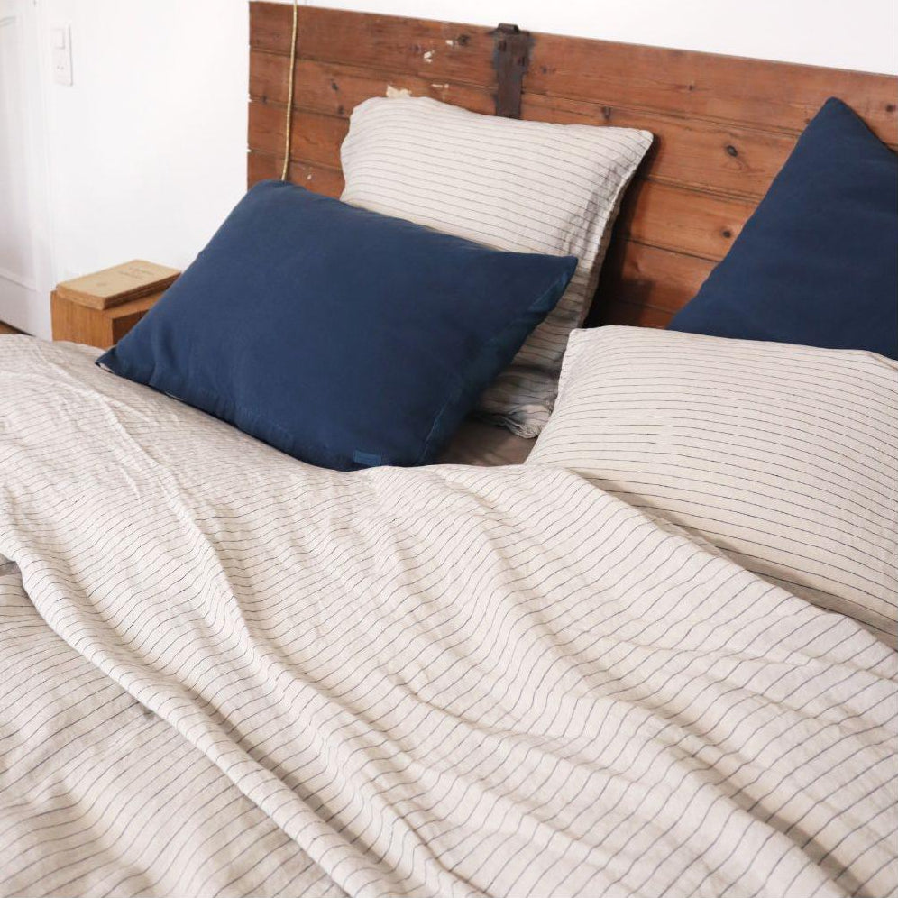 Washed Linen Duvet Cover - Luna - Indigo