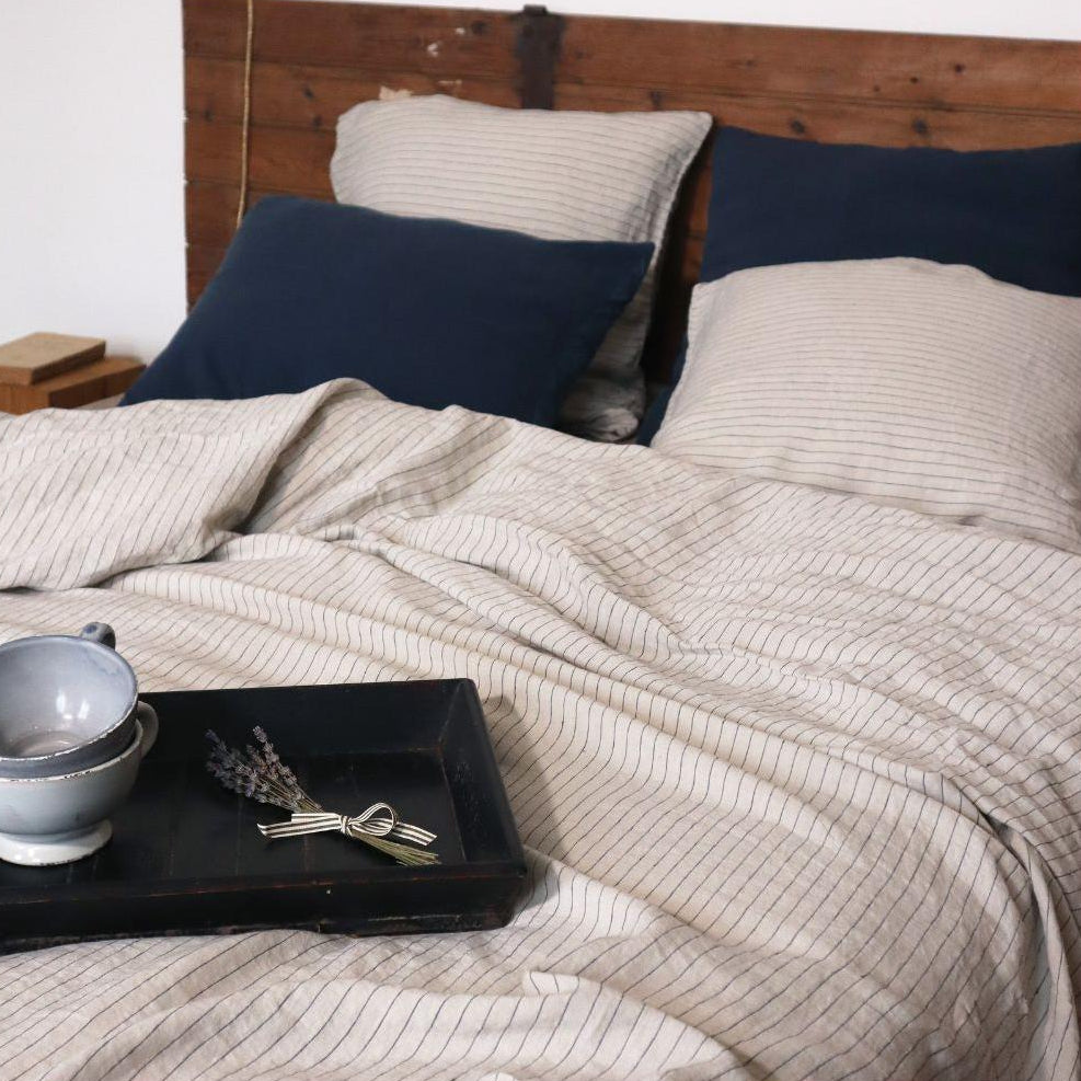 Washed Linen Duvet Cover - Luna - Indigo