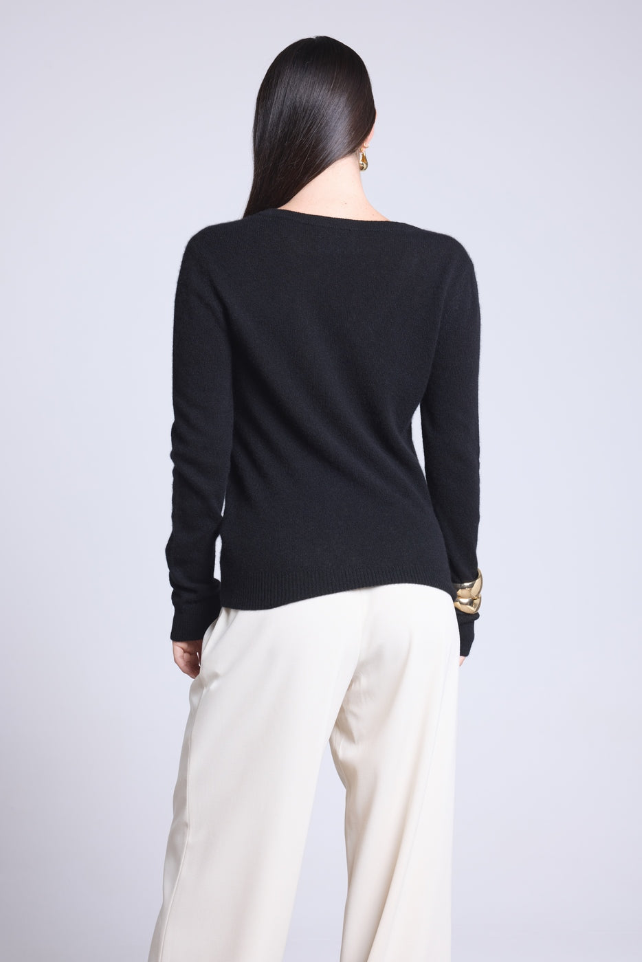 Pull Col V Luna - Noir - Femme