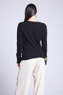 Luna V-Neck Sweater - Black - Women